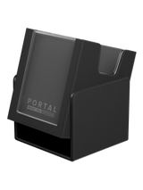 Black Portal Nexus 100+ Deck Box by Palms Off Gaming featuring Command Case slot for leader card display.