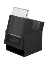 Black Portal Nexus 100+ Deck Box by Palms Off Gaming featuring Command Case slot for hero card display.