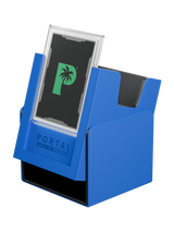Blue Portal Nexus 100+ Deck Box by Palms Off Gaming featuring Command Case slot for commander card display.