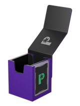 Purple Portal Nexus 100+ Deck Box by Palms Off Gaming with Command Case to display lead card on outside of the box.