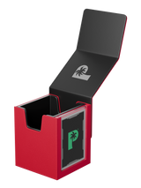 Red Portal Nexus 100+ Deck Box by Palms Off Gaming with Command Case to display lead card on outside of the box.