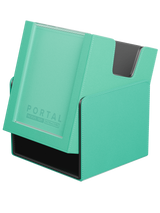 Turquoise Portal Nexus 100+ Deck Box by Palms Off Gaming featuring Command Case slot for leader card display.