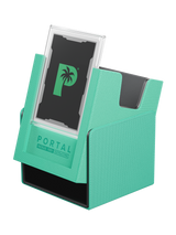 Turquoise Portal Nexus 100+ Deck Box by Palms Off Gaming featuring Command Case slot for commander card display.