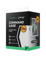 Retail packaging for 10pc Palms Off Gaming Command Case suitable for displaying Magic: The Gathering, Pokémon, Star Wars: Unlimited, Flesh And Blood trading cards and more