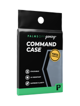 Retail packaging for single Palms Off Gaming Command Case suitable for displaying Magic: The Gathering, Pokémon, Star Wars: Unlimited, Flesh And Blood trading cards and more