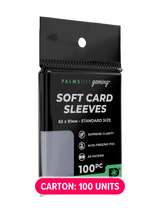 Case of Palms Off Gaming standard size soft card sleeves, the perfect first layer of protection for all standard size trading cards.
