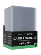 Palms Off Gaming 75pt card loaders, rigid protection for sports and other trading cards.