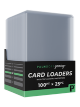 Palms Off Gaming 100pt card loaders, rigid top-loading protection for sports and other trading cards.
