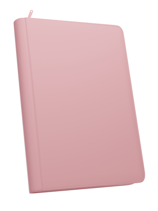 Palms Off Gaming Stealth pink 9 pocket zip binder with smooth PU leather cover, holds 360 Pokémon, MTG, Yu-Gi-Oh! Trading cards and more.
