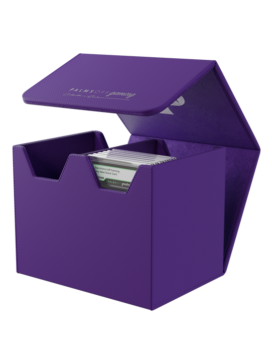 Palms Off Gaming Collector's Series medium purple graded card case holds up to 40 PSA or BGS graded cards. Palms Off Gaming Collector's Series medium purple graded card case holds up to 40 PSA or BGS graded cards.
