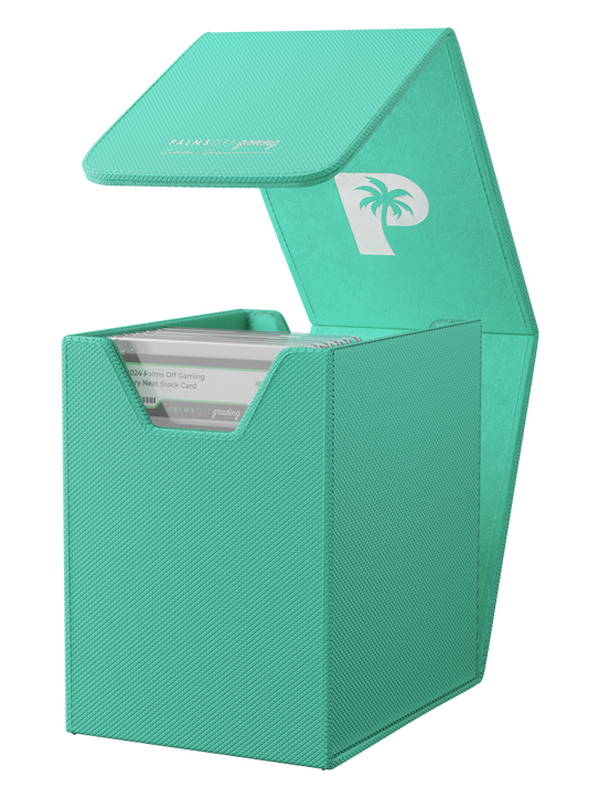 Palms Off Gaming Collector's Series small turquoise graded card case holds up to 20 PSA or BGS graded cards. Palms Off Gaming Collector's Series small turquoise graded card case holds up to 20 PSA or BGS graded cards.