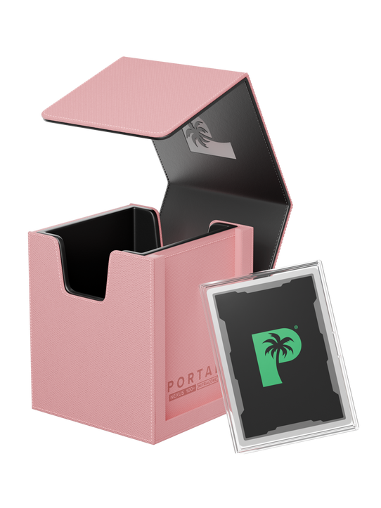 Palms Off Gaming pink Portal Nexus 100+ Deck Box with included Command Case for Pokémon, MTG and more.