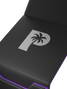 Foil logo accents on the interior and exterior of the Palms Off Gaming purple Genesis Deck Box.