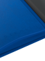 Debossed logo inside cover of Palms Off Gaming Stealth blue 12 pocket binder designed for stealthy-look card storage.