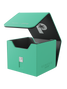 Palms Off Gaming turquoise Genesis Deck Box, impact-proof storage for 100 double-sleeved or 120 single-sleeved TCG cards.