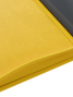 Debossed logo inside cover of Palms Off Gaming Stealth yellow 12 pocket binder designed for stealthy-look card storage.
