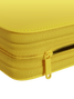 Durable yellow steel zipper on Palms Off Gaming 12 pocket binder, keeping Pokémon, MTG, One Piece trading cards and more safe.