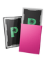 Blackout standard size deck sleeves in pink feature a textured, dual-layer fully opaque back, with a crystal-clear front.