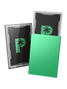 Blackout Japanese mini size deck sleeves in jade feature a textured, dual-layer fully opaque back, with a crystal-clear front.