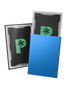 Blackout standard size deck sleeves in blue feature a textured, dual-layer fully opaque back, with an anti-glare matte front.