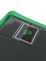 Side-loading pockets in Palms Off Gaming green 9 pocket top loader binder, built to securely hold 35pt top loaders with Pokémon, MTG, Yu-Gi-Oh! cards and more.