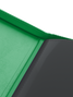 Green velvet inside cover of Palms Off Gaming 9 pocket top loader binder for premium storage of 35pt top loaders with TCG cards.