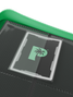 Side-loading pockets in Palms Off Gaming green 4 pocket binder, built to securely hold trading cards from Pokémon, MTG, Yu-Gi-Oh! cards and more.