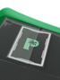 Side-loading pockets in Palms Off Gaming green 9 pocket binder, built to securely hold trading cards from Pokémon, MTG, Yu-Gi-Oh! cards and more.