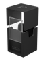 Exploded view of Palms Off Gaming black Portal Nexus 100+ Deck Box showing box, Command Case and removable magnetic lid.