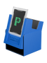 Blue Portal Nexus 100+ Deck Box by Palms Off Gaming featuring Command Case slot for commander card display.