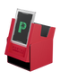 Red Portal Nexus 100+ Deck Box by Palms Off Gaming featuring Command Case slot for commander card display.