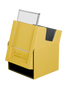 Yellow Portal Nexus 100+ Deck Box by Palms Off Gaming featuring Command Case slot for hero card display.