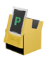 Yellow Portal Nexus 100+ Deck Box by Palms Off Gaming featuring Command Case slot for commander card display.