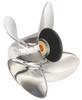 New 40-140 HP Solas HR Titan 4 Blade Stainless Propeller Large 4 1/4" Hub, 13 Tooth Thru Hub Exhaust