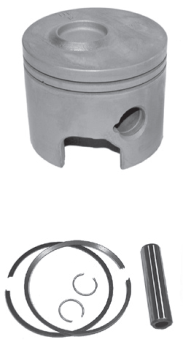 thumbnail image 2 of Set Of 4 Pistons With Cast Rings For Mercruiser Marine 470/470R/488R – Ford 3.7L 224ci STD Bore 2 of 5