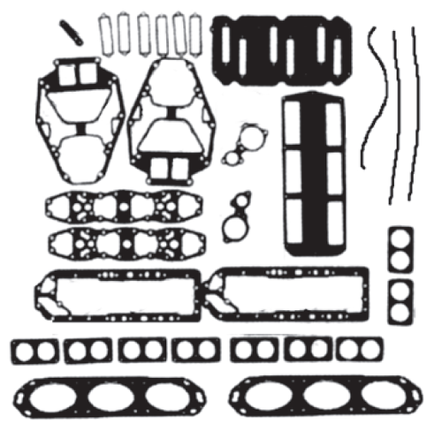 New WSM /  Mercury & Mariner 1984-1991 V6 2.0L 135/150 HP Powerhead Gasket Kit OEM # 27-90484A88