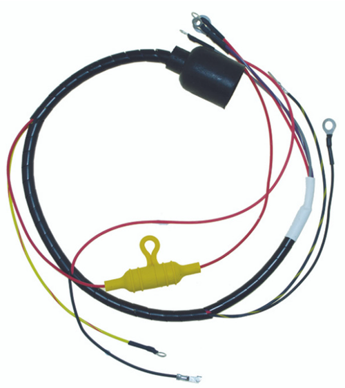 New CDI / Johnson & Evinrude 1978  Wiring Harness 2 Cyl. 55 HP Cross Flow Engines, Round Plug OEM # 413-9913
