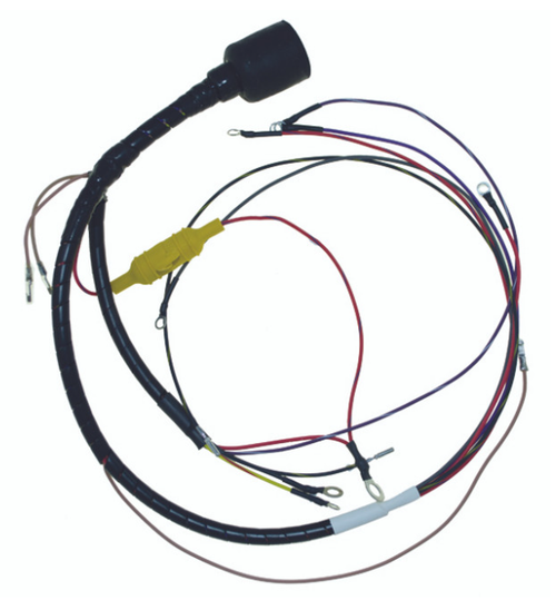 New CDI / Johnson & Evinrude 1985-1987 Wiring Harness 4 Cyl. 88-115 HP Cross Flow Engines, Twin Power Packs, Round Plug OEM # 413-5253