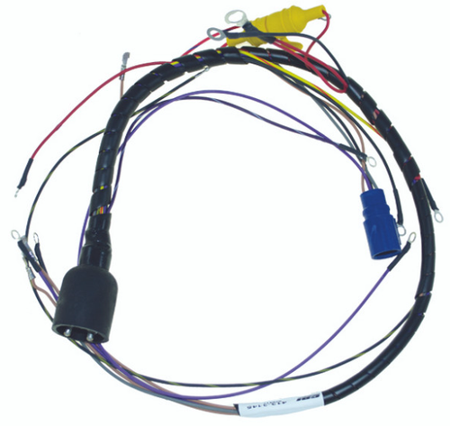 New CDI / Johnson & Evinrude 1986-1987 Wiring Harness 4 Cyl. 120-140 HP Loop Charged Engines, Round Plug OEM # 413-3145