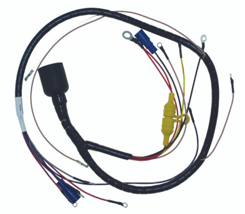 New CDI / Johnson & Evinrude 1985 Wiring Harness 6 Cyl. 150-235 HP Cross Flow Engines, Round Plug OEM # 413-6409