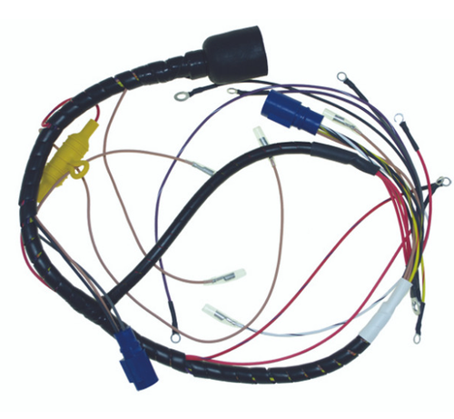 New CDI / Johnson & Evinrude 1989-1990 Wiring Harness 6 Cyl. 150-175 HP Cross Flow Engines, Round Plug w/ Quick Start & S.L.O.W. OEM # 413-3852