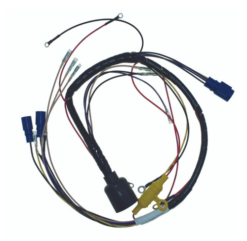 New CDI / Johnson & Evinrude 1992 Wiring Harness 6 Cyl. 185-225 HP Loop Charged Engines, Round Plug w/ Quick Start & S.L.O.W. OEM # 413-4404