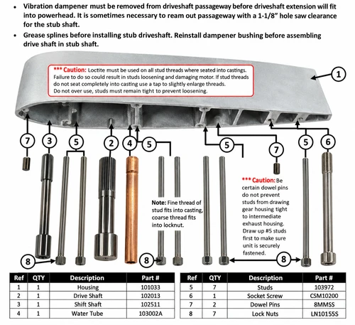 Bay Manufacturing 5-Inch Outboard Extension Kit for Yamaha 200–300 HP & Mercury 225 EFI | Part # 805