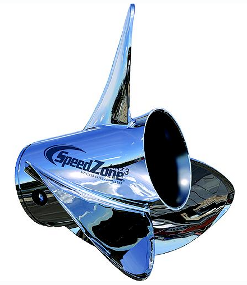 New Turning Point Speed Zone Max 3, 14.8" x 23-25" Outboard Stainless Propeller
