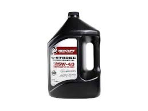 New OEM Mercury 25W40 Synthetic Blend Engine Oil – 1 Gallon – 4-Stroke MerCruiser – OEM Part #8M0078630
