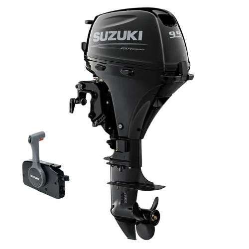 Suzuki DF9.9BTL 9.9 HP EFI 4-Stroke High-Thrust Outboard Motor - Main Product View - 20" Long Shaft - Electric Start - Remote Control - Power Trim and Tilt