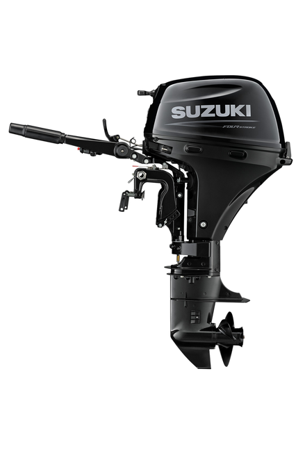 Suzuki DF15AS 15 HP EFI 4-Stroke Outboard Motor - Side View - 15" Short Shaft - Manual Start