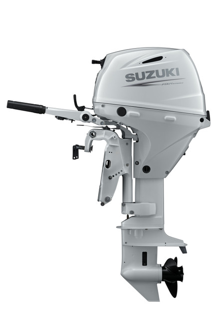 Suzuki DF25ATHSW 25 HP EFI 4-Stroke White Outboard Motor - Side View - 15" Short Shaft - Power Trim & Tilt