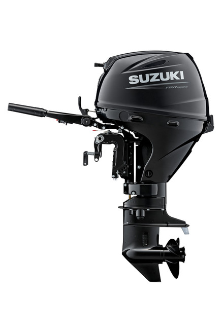 Suzuki DF25ATHL 25 HP EFI 4-Stroke Outboard Motor - Side View - 20" Long Shaft - Power Trim & Tilt