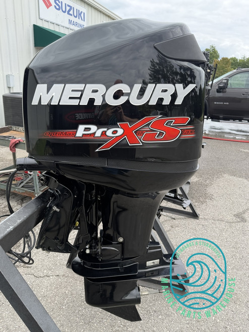 Port side view of 2013 Mercury Optimax Pro XS 115 HP outboard motor